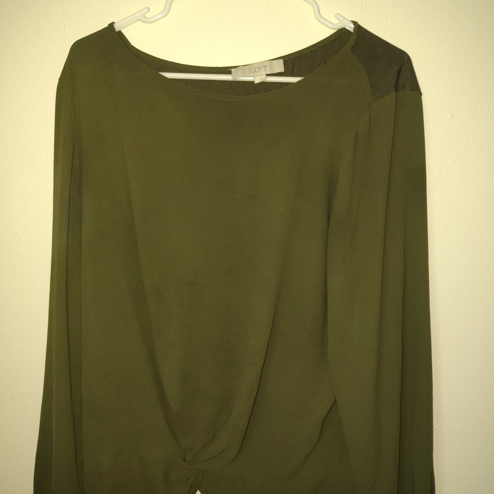 LOFT Khaki Green Blouse for Women